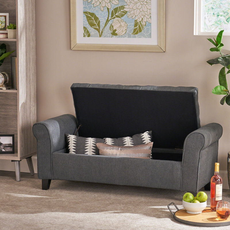 ARMED STORAGE BENCH, Black