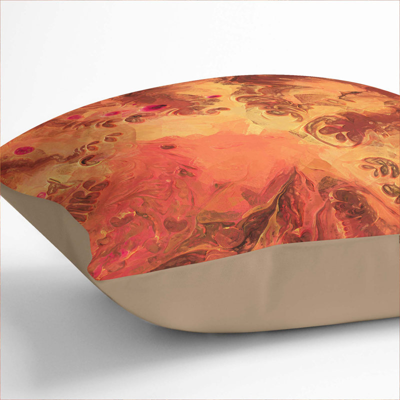 Abstract Square Throw Cushion, 40cm H x 40cm W x 15cm D, Stone
