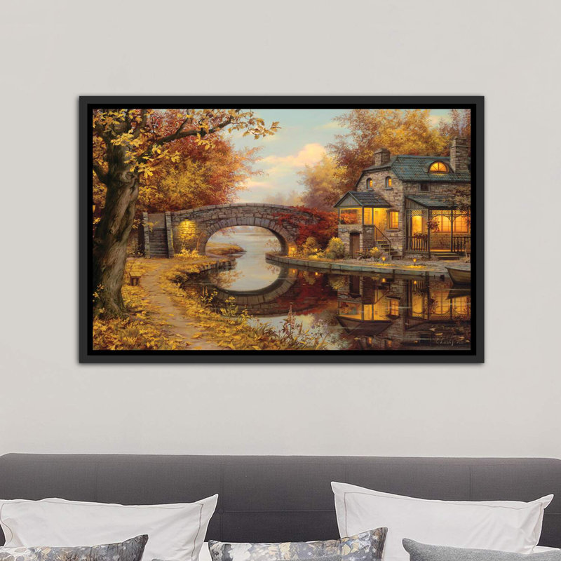 «Tranquility» - reproduction de photo, H 18 po x l 26 po x P 1,5 po, Cadre noir vieilli