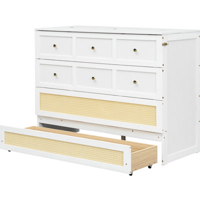 White Full Size Bed, Storage Drawers For Clothes, Comfortable Sleep, Space - Saving Stable Sleep Support, Spacious Clothes