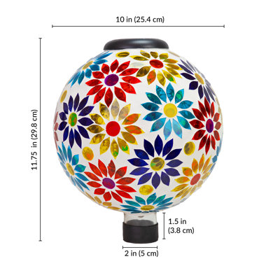  Glass Outdoor Gazing Globe with Solar Light