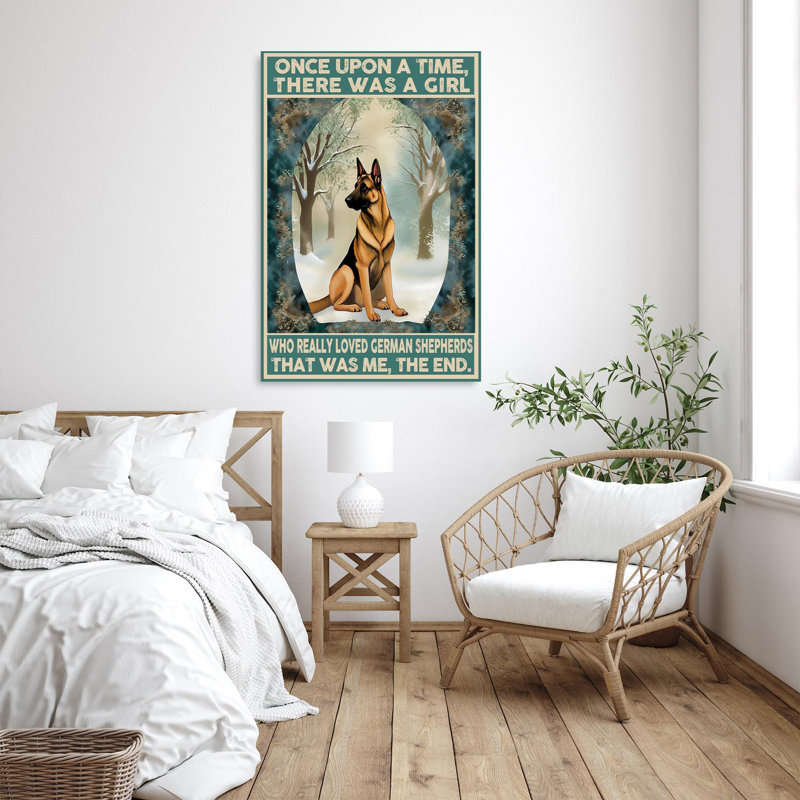 Impression sur toile, "Elgan qui a vraiment aimé les bergers allemand", H 36 po x l 24 po x P 1,25 po