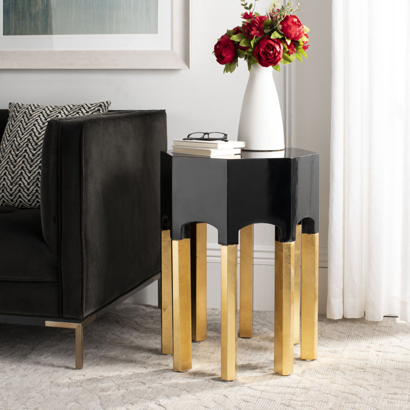Table de bout cadre Neria, Laque noire