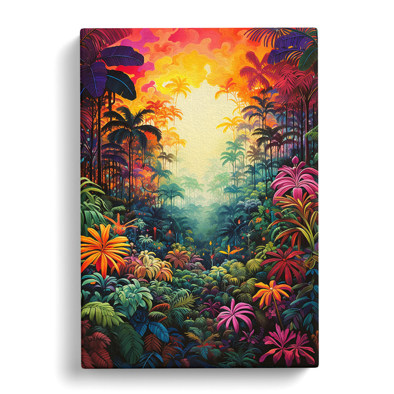 Jungle Colour Field No.2 - Wrapped Canvas, 76cm H x 50cm W x 3cm D