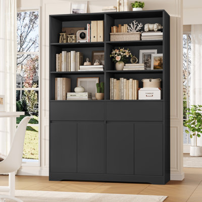 47.2" W Tall Bookshelf And Bookcase, 6 Tier Bookcase For Home Office, Living Room