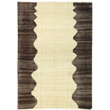 Tapis unique nouvel âge 6 pi 10 po x 9 pi 3 po chocolat / ivoire / brun