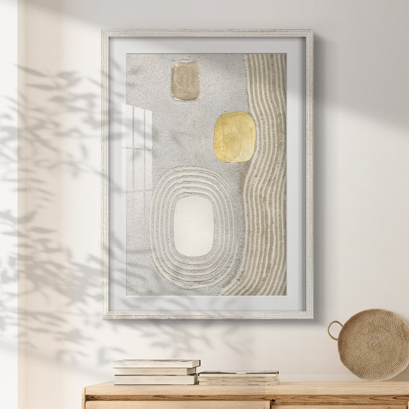 Golden Ishi II - impression encadrée, H 28,5 po x l 20,5 po, Blanc