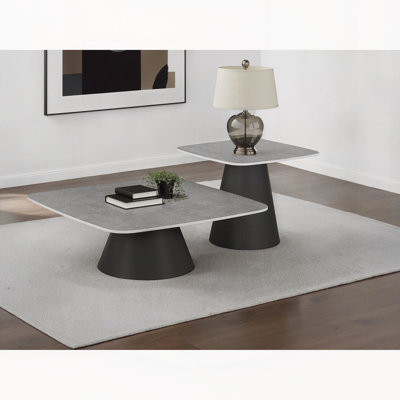 Concrete 2-piece Coffee Table Set