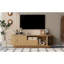 Meuble télé U-Can avec tablette ouverte, tiroir, armoires, rangement coulissant caché, coins arrondis, l 70,86 po-772661663-772661662