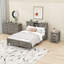 Ensemble de chambre à coucher, lit plateforme, table de chevet et commode avec tiroirs 3 pièces Halldin-342232393-342232392
