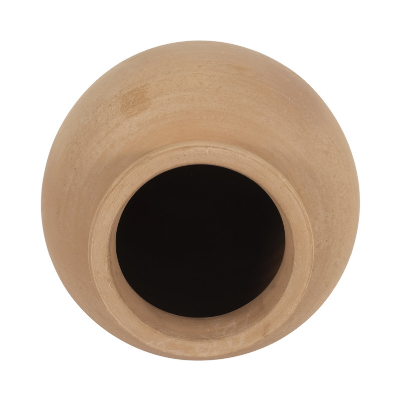 Andrelisa 10'' H Round Terracotta Table Vase, Brown
