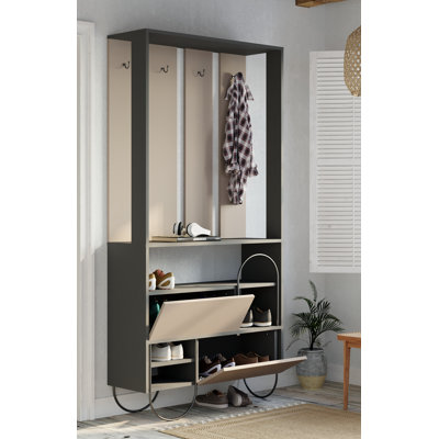 Norfolk Hall Stand Coat Rack with Shoe Storage 