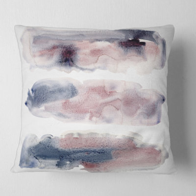 Nuage rose et bleu avec des taches beiges I - Coussin décoratif imprimé moderne