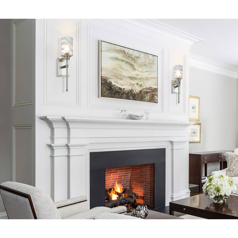 Pieternella Wall Sconce 1 Light Sconces Wall Lighting With Glass, Modern Bathroom Vanity Light, Brushed Nickel