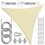 Voile d'ombrage triangulaire Amgo avec trousse de quincaillerie et corde 200 g / m², blocage UV 95%-111679627-111679613