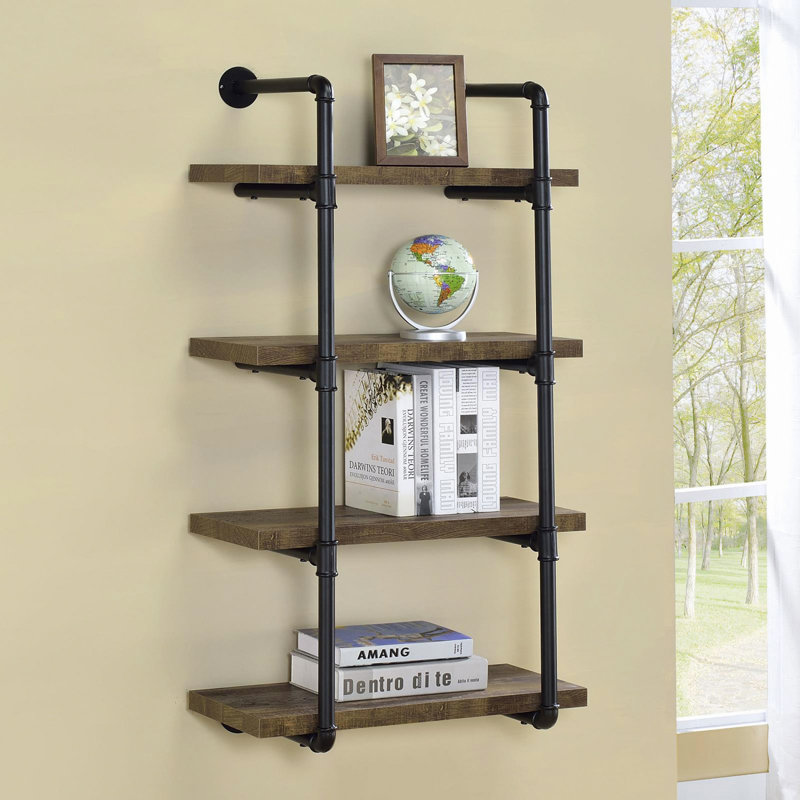 Tablette murale 24 pouces Driftwood, Noir / brun