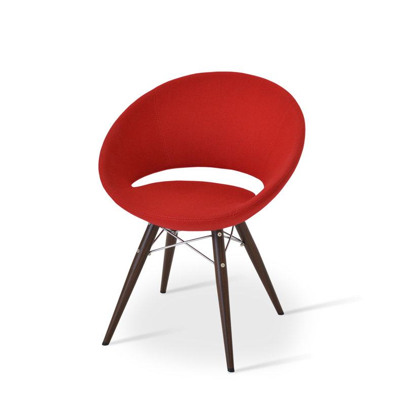 Fauteuil Papasan large de 23,75 po Crescent, Gris foncé, Rouge, Noir/chrome