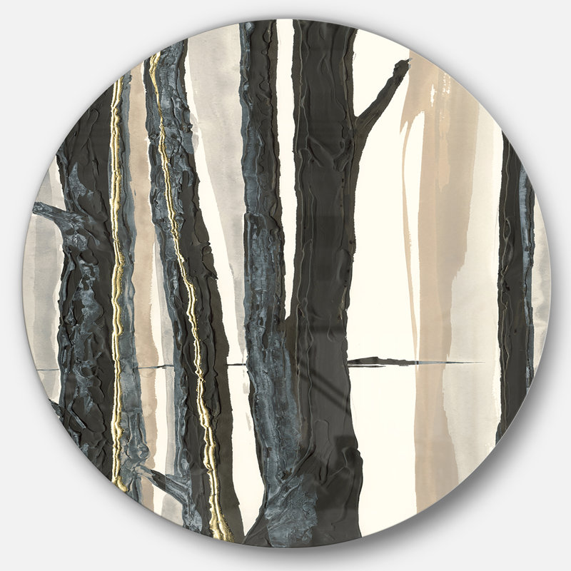 « forest silhouette ii »-reproduction d’art sur cercle métallique, H 11 po x l 11 po