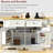 48" Modern Rolling Kitchen Island With Drop Leaf And Power Outlet, Mobile Kitchen Island With Storage Cabinets And 2 Drawers, Wooden Kitchen Cart For Kitchen, Dining Room, White(No Bar Stools)-970246689
