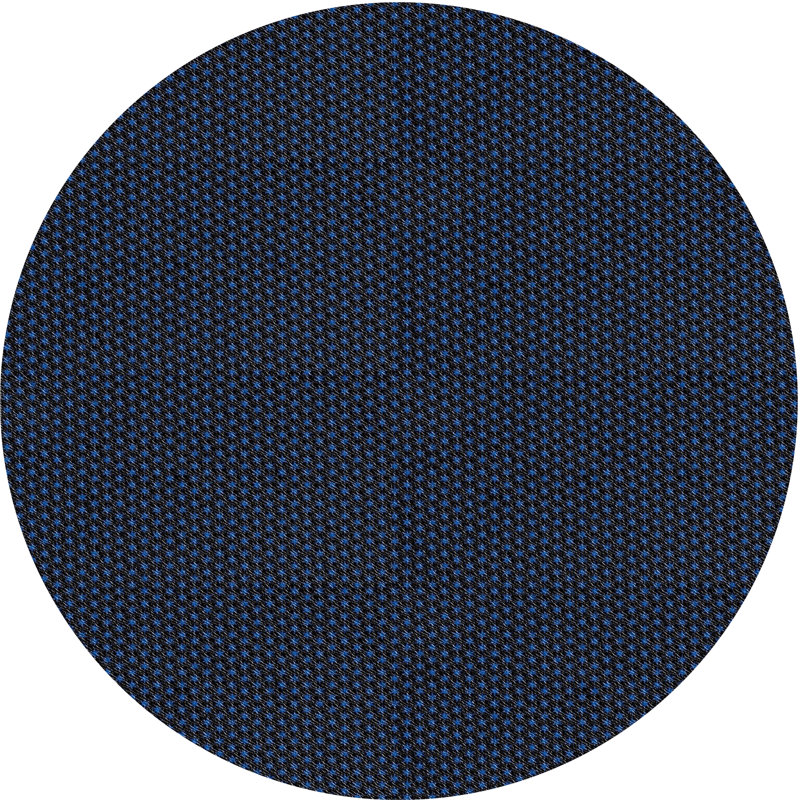Tapis bleu foncé à motif, Rond 4 pi