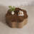 35" Mid Century Flower Shape Coffee Table, Solid Wood Veneer for Living Room, Brown