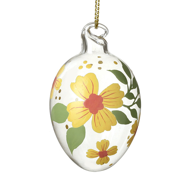 Hanging Glass Flower Dec Egg