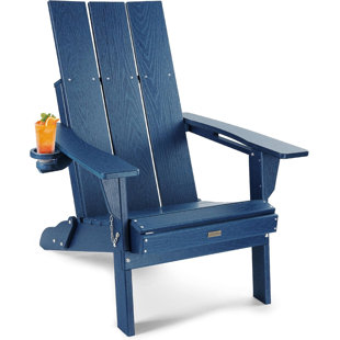 Chaise Adirondack, chaise Adirondack surdimensionnée en PEHD pliable avec porte-gobelet