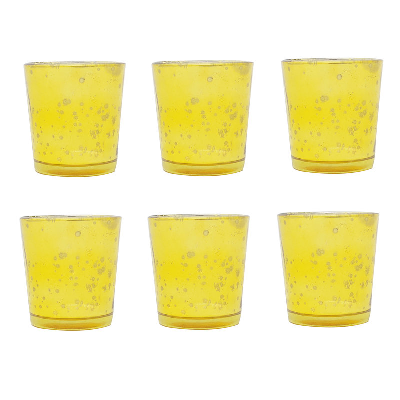 2.5'' H Glass Tabletop Votive Holder, Gold, 6