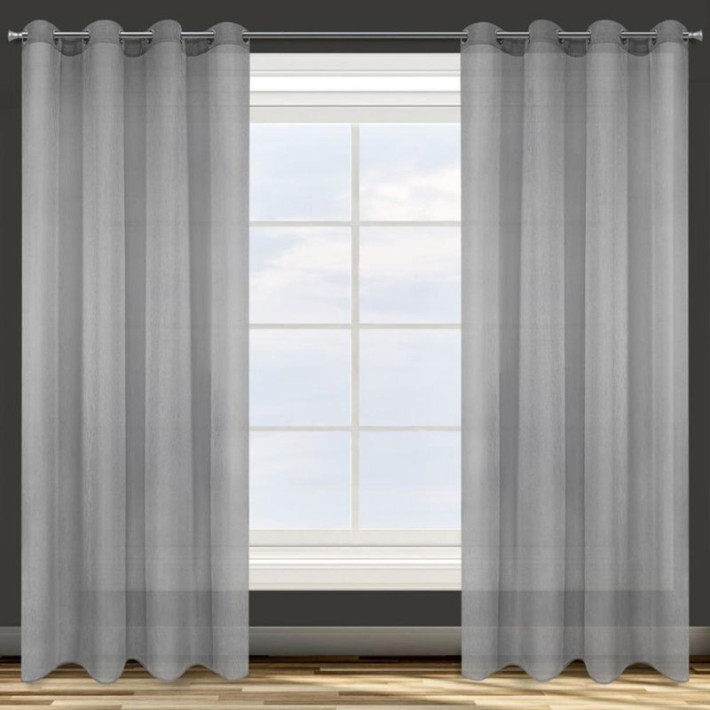 Whisler Curtain Pair, Steel, 250cm H x 140cm W