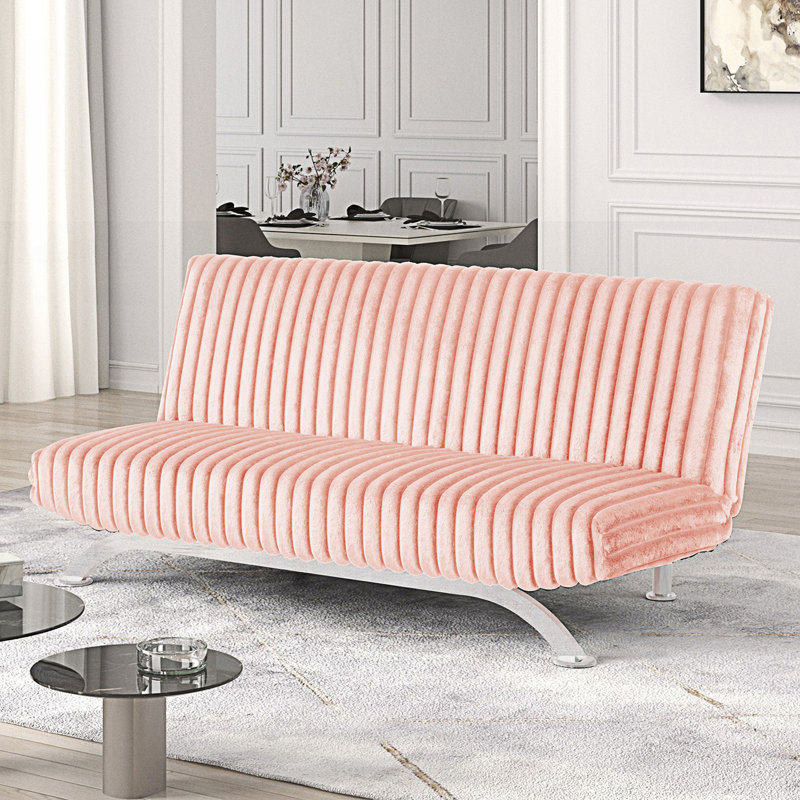 Canapé-lit futon de style contemporain, Rose