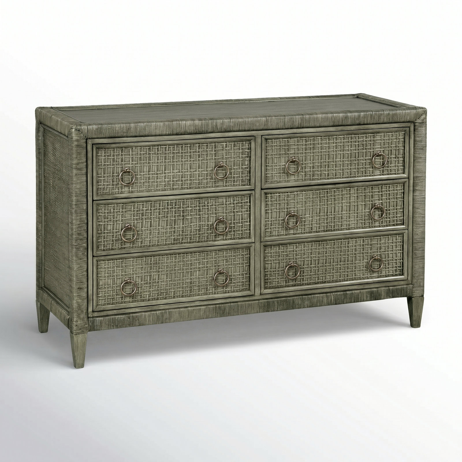 Monterey 54" Double Dresser, Celery, No, Satin Nickel