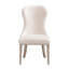 Ensemble de 2 chaises d'appoint à oreilles Lofi, polyester ivoire, bois gris clair