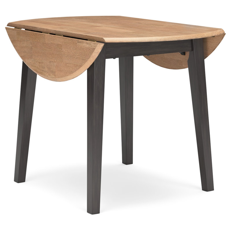 Beige and Brown Reclaimed Wood Round Extendable Dining Table