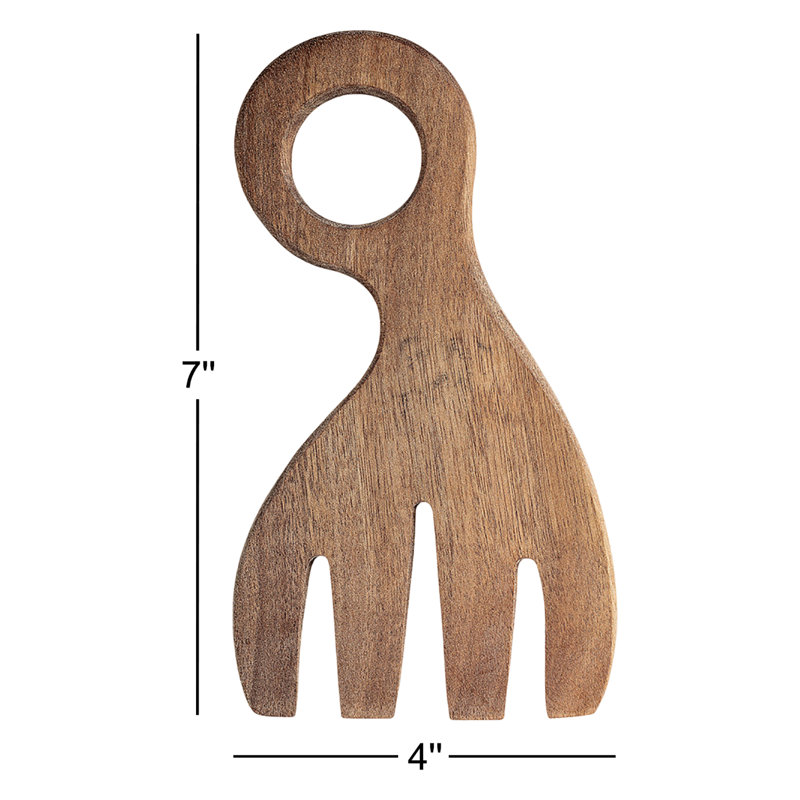 Couverts à salade en bois d'acacia brun (ensemble de 2 pièces)