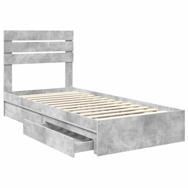 Bed, Single (3'), Concrete Grey