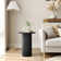22'' Tall Solid Wood Round End Table Drum Side Table with Fluted Pedestal Base