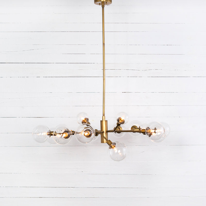 Annunzio 18 - Light Sputnik Modern Linear Chandelier, Matte Brass