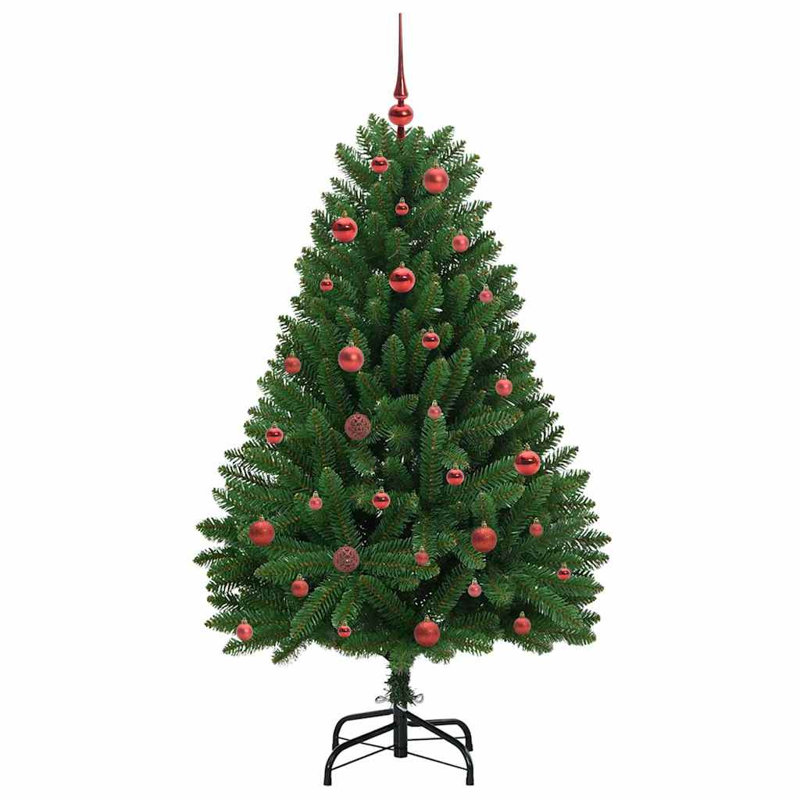 Artificial Christmas Tree with Stand Green PVC and Metal, 4.92 ft