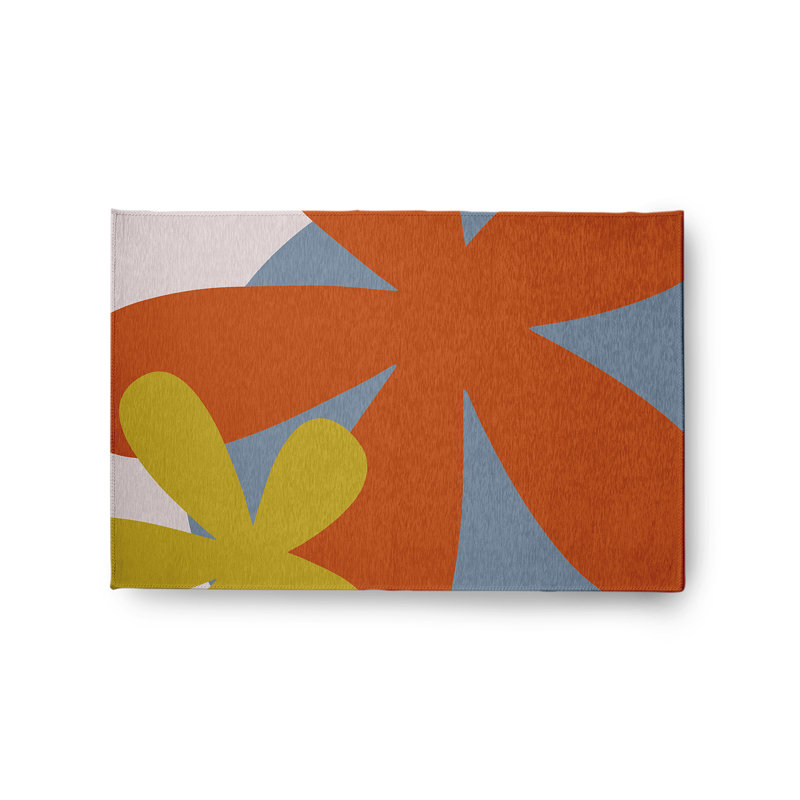 Chenille Geometric Indoor / Outdoor Rug, Rectangle 2' x 3'