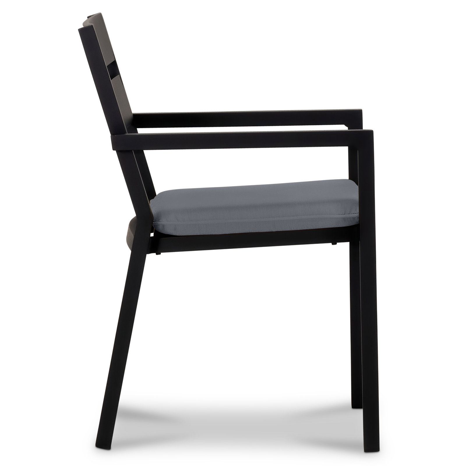 Vivant Stackable Sunbrella® Patio Armchair, Black, Canvas Charcoal