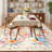 Machine Washable Area Rug for Living Room - Vintage Aesthetic, Non-Slip, mark Resistant, Low-Pile, Soft & Non-Shedding Carpet for Dining Room or Bedroom Décor-598015709-598015710