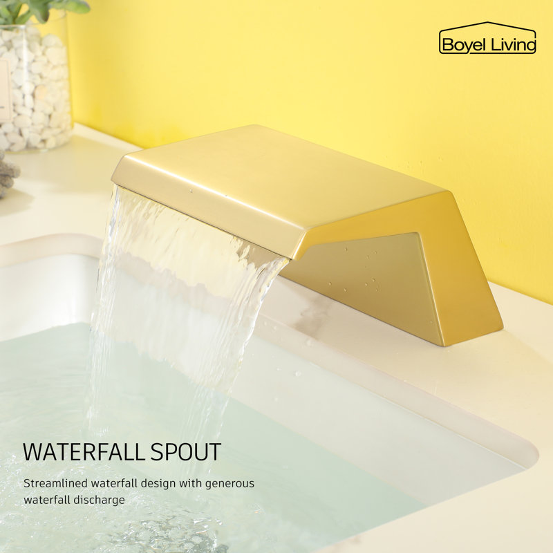 Widespread Single-handle Bathroom Faucet, Gold