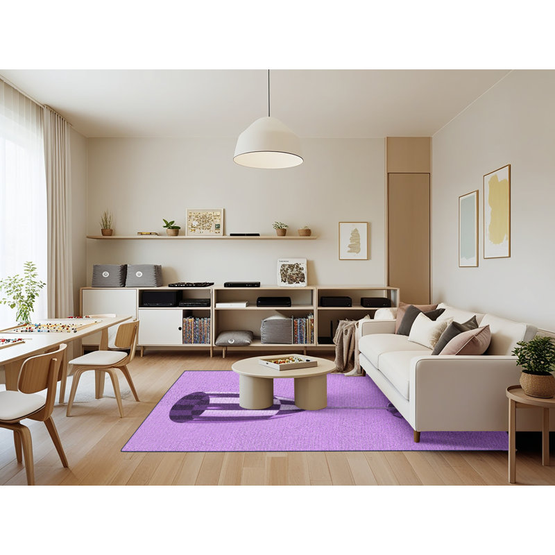 Tapis mauve tissé à la machine, Rectangle 7 pi x 9 pi
