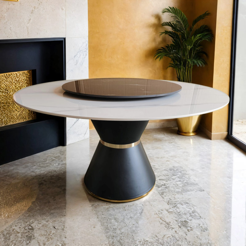Adisri 135cm Round Stone Dining Table