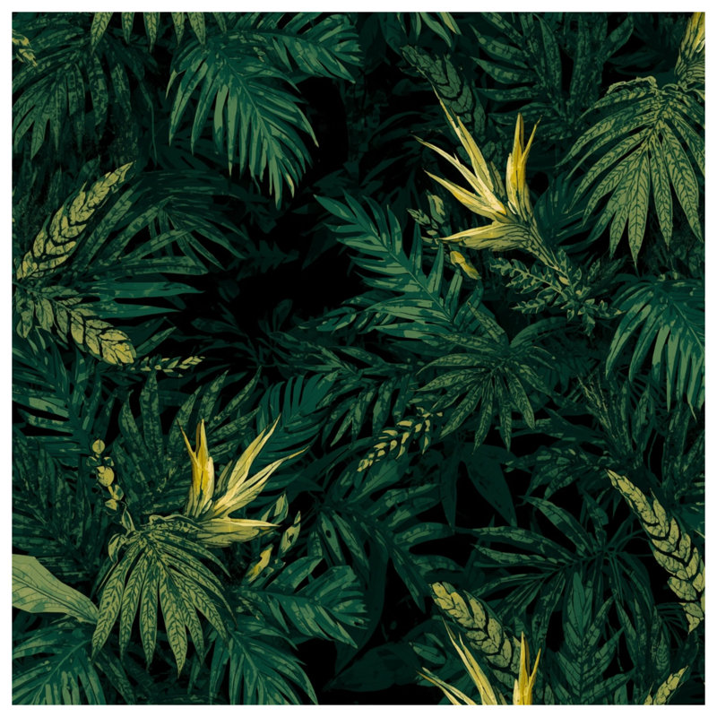 Tapis de bain feuilles de palmier tropical, 34in W x 21in L