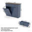 Armoire à déchets double inclinable, bleu campagne