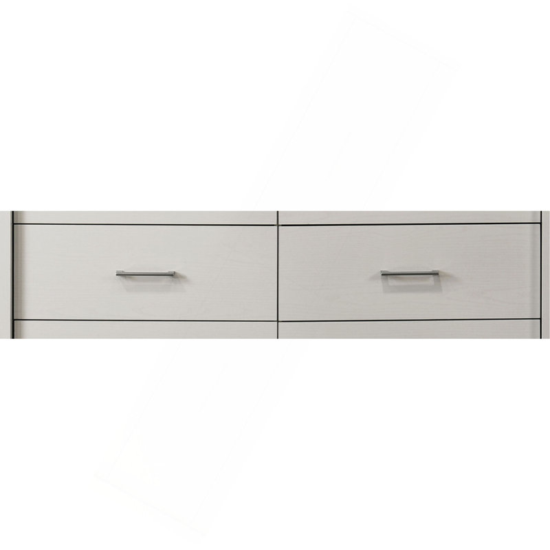 Commode 6 tiroirs avec poignées, Blanc
