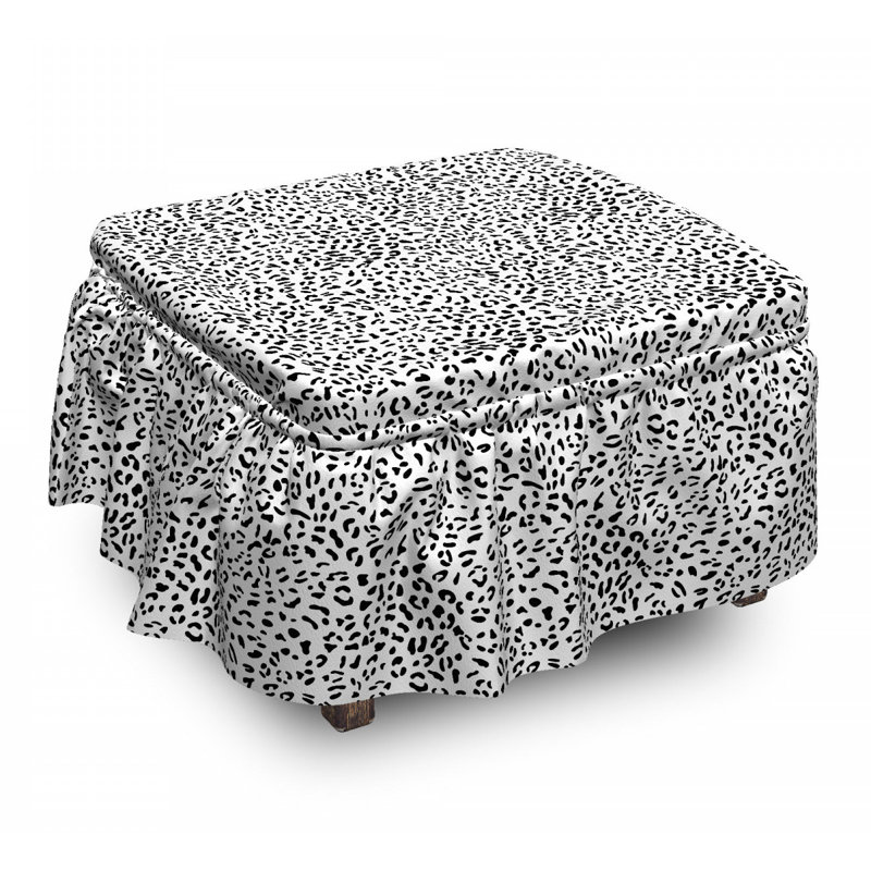 Housse pour repose-pieds en monochrome leopard