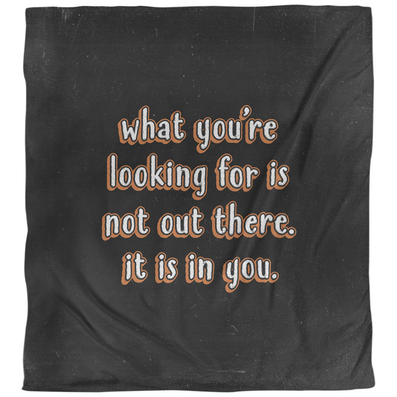 Housse de couette simple réversible Quotes, Housse de couette pour grand lit, Orange