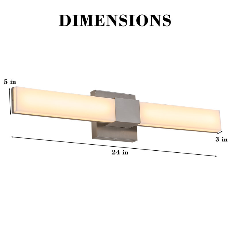 24" LED Bathroom Vanity – Brushed Nickel